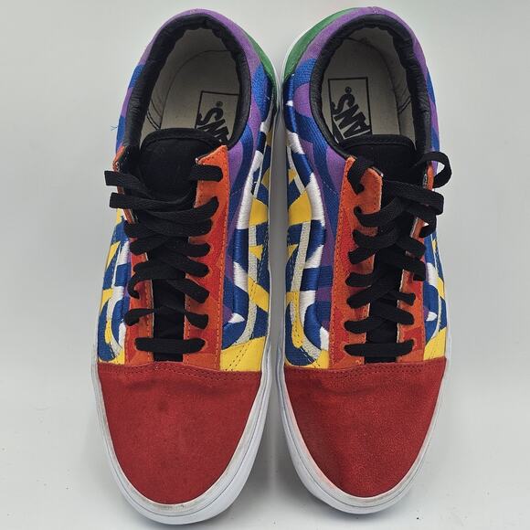 Vans Old Skool Sneakers Multicolor Suede Statement Embroidered Mens 10 - Picture 3 of 12